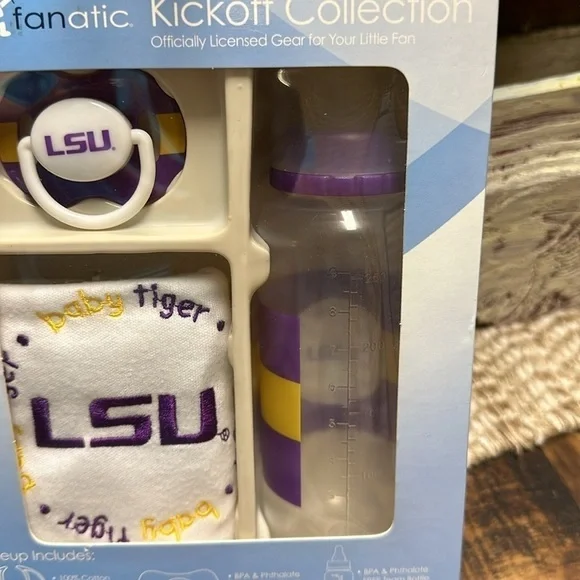 Kick off collection LSU. Pacifier. Bib and bottle new in box - Picture 4 of 5